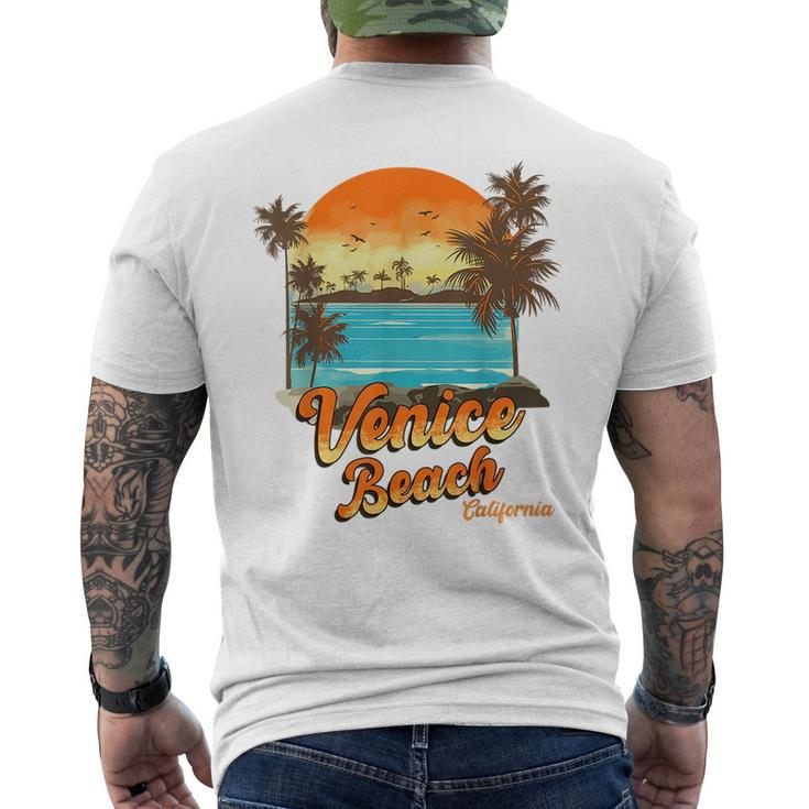 Venice Beach California Summer Vacation Palm Trees Sunset  California Gifts And Merchandise Funny Gifts Mens Back Print T-shirt
