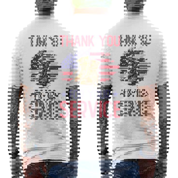 Veteran Thank You For Your Service Veteran's Day Usa Men's T-shirt Back Print