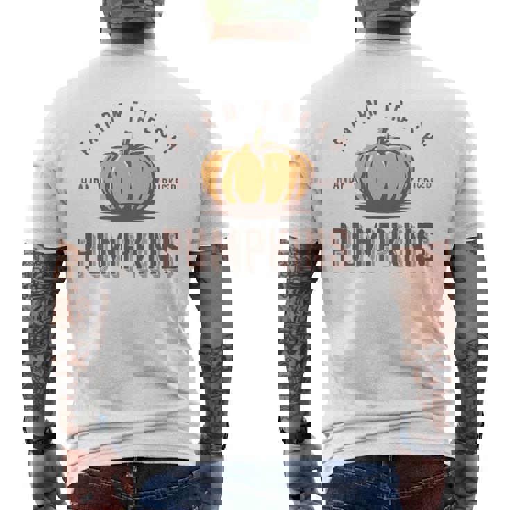 Vintage Fall Halloween Thanksgiving Fresh Farm Pumpkins Halloween Funny Gifts Mens Back Print T-shirt