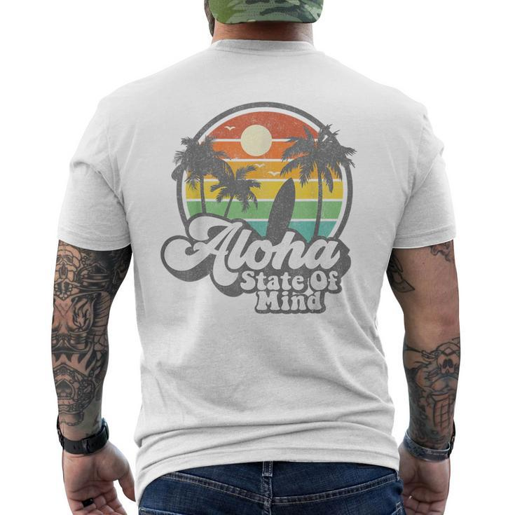 Vintage Hawaii Aloha State Hawaiian Beach Surfing Surf Men's T-shirt Back Print