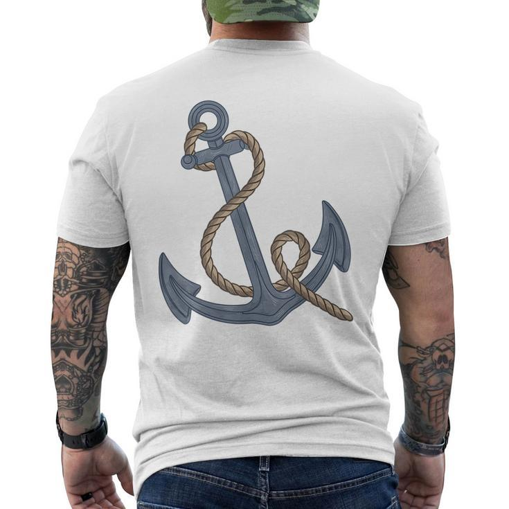Vintage Nautical Anchor  | Cute Retro Sailing  Gift Mens Back Print T-shirt