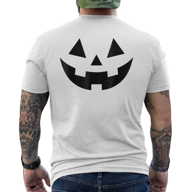 Vintage Pumpkin Face Jackolantern Jack O Lantern Halloween Men's T-shirt Back Print