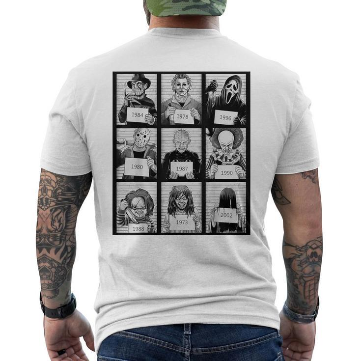 Vintage Scary Horror Movie Halloween Character Autumn Men's T-shirt Back Print