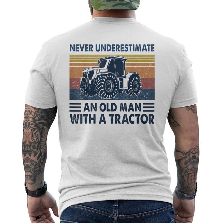 Vintage Never Underestimate An Old Man With A Tractor Men's T-shirt Back Print