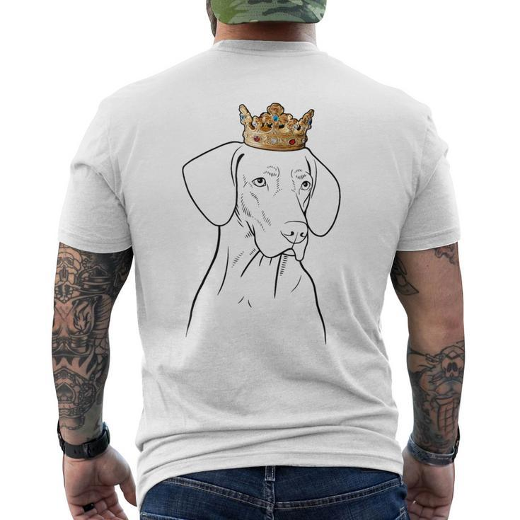 Vizsla Dog Wearing Crown Men's T-shirt Back Print