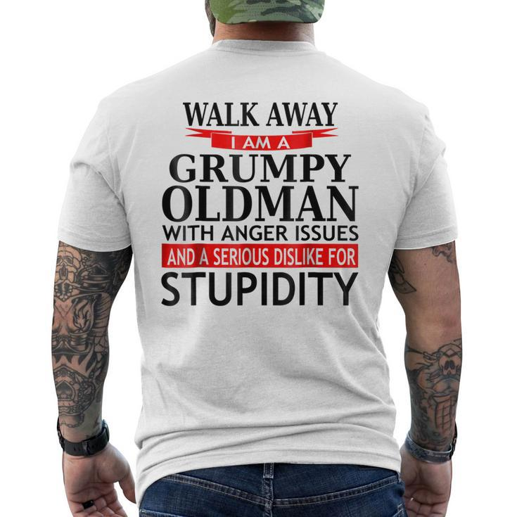 Walk Away Grumpy Old Man Sarcasm Saying Men's Back Print T-shirt