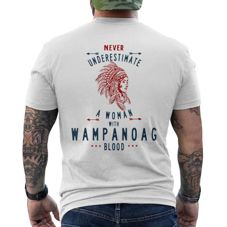 Wampanoag Native American Indian Woman Never Underestimate Native American Funny Gifts Mens Back Print T-shirt