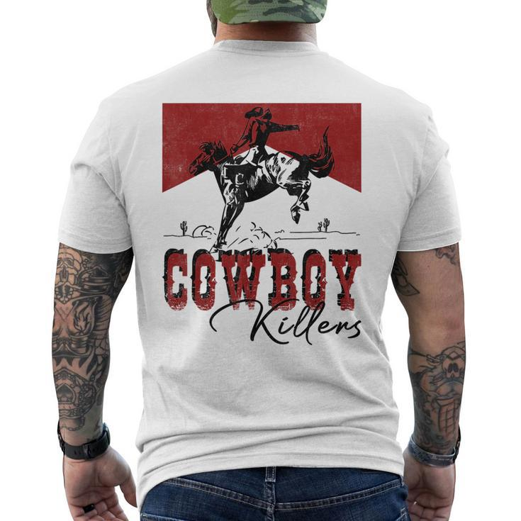 Western Cowboy Rodeo Punchy Cowboy Killers Cowboy Riding  Rodeo Funny Gifts Mens Back Print T-shirt