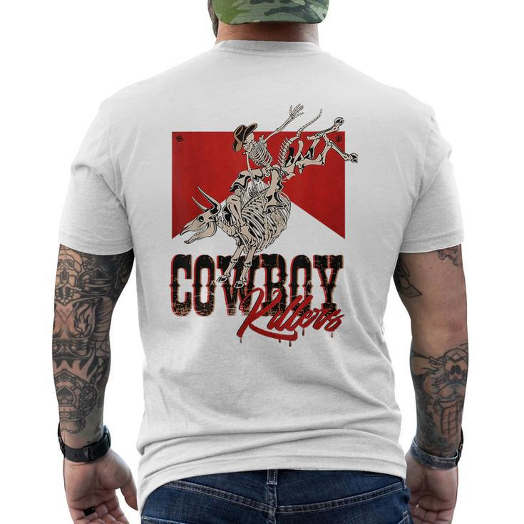 Western Cowboy Skull Punchy Killers Bull Skull Rodeo Howdy  Rodeo Funny Gifts Mens Back Print T-shirt