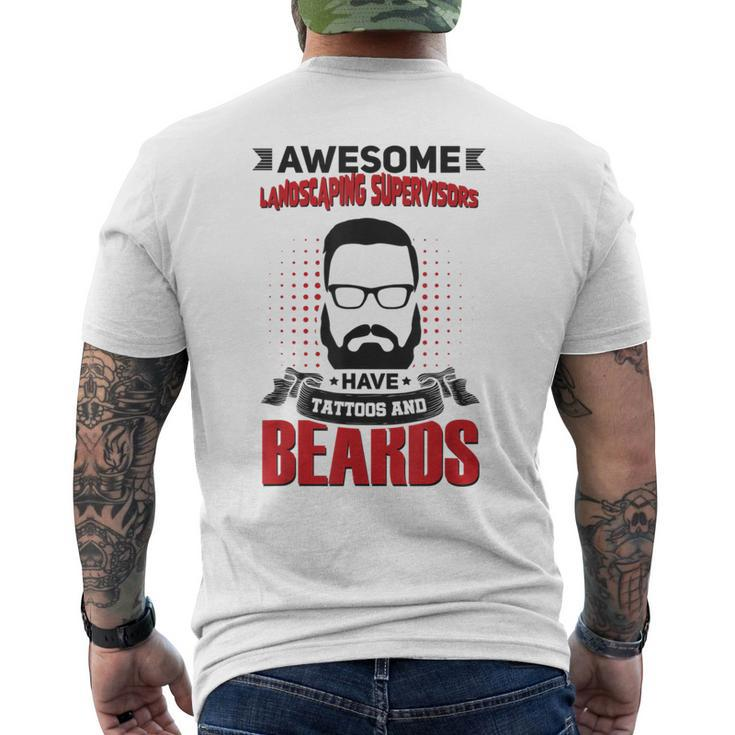 Wh Awesome Landscaping Supervisors Tattoo Beard Men's T-shirt Back Print