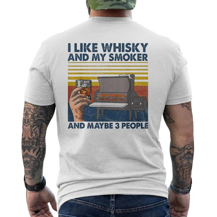 I Like Whisky And My Smoke And Maybe 3 People Retro Vintage Men's Back Print T-shirt