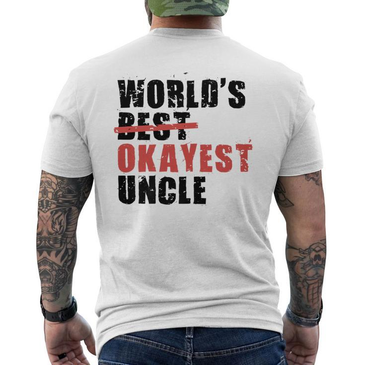 Worlds Best Okayest Uncle Acy014a   Mens Back Print T-shirt