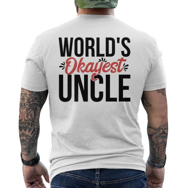 Worlds Okayest Uncle Acy014c   Mens Back Print T-shirt
