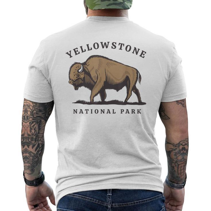 Yellowstone National Park Vintage Buffalo Bison Retro Men's T-shirt Back Print