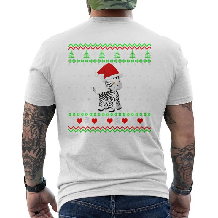 Zebra Ugly Christmas Sweater Men's T-shirt Back Print