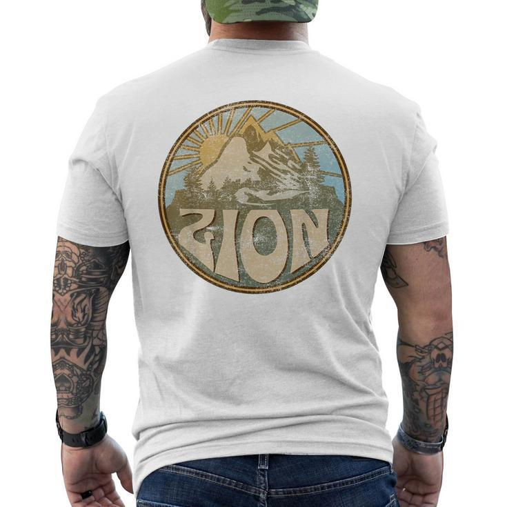 Zion National Park Utah Nature Mountains Hiking Outdoors  Mens Back Print T-shirt