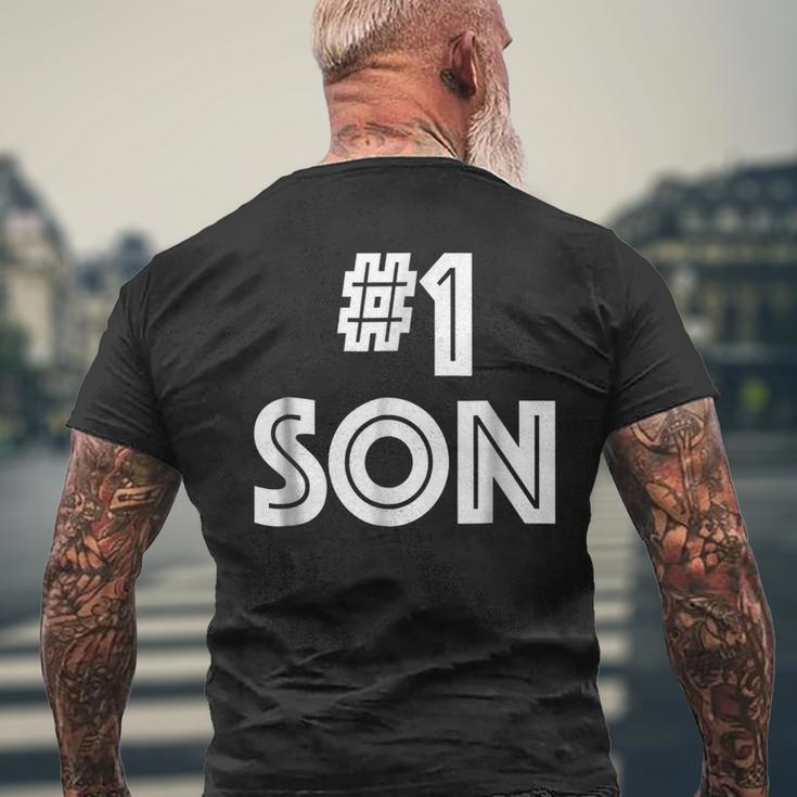 1 Son Family No1 Number 1 Son Gift Mens Back Print T-shirt Gifts for Old Men