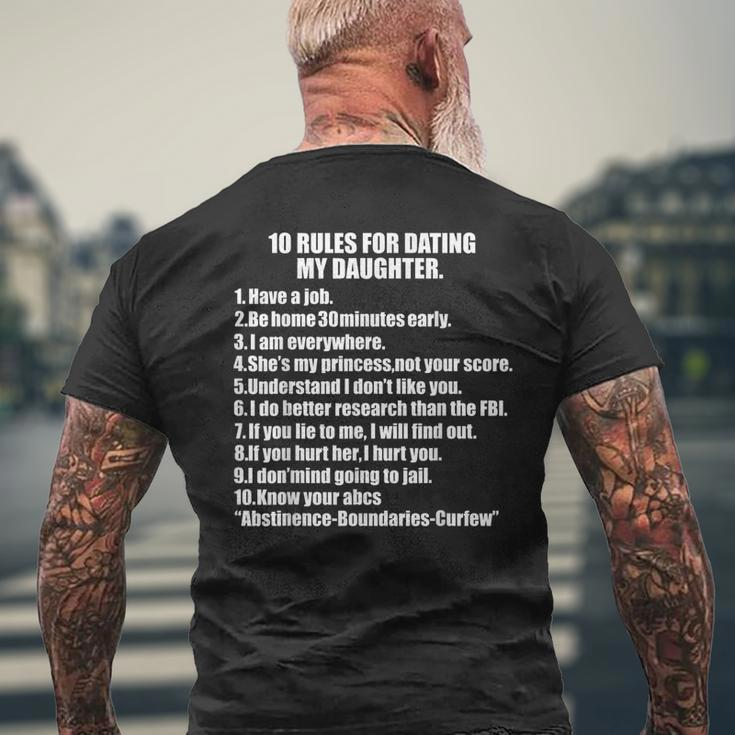 10 Rules Dating My Daughter Overprotective Dad Protective For Women Men's Back Print T-shirt Gifts for Old Men