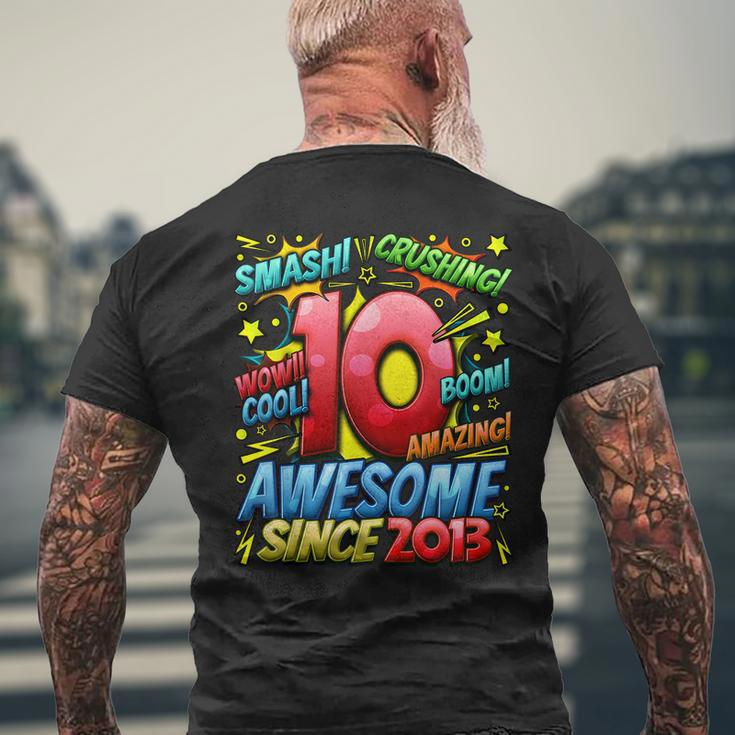 10Th Birthday Comic Style Awesome Since 2013 10 Year Old Boy Mens Back Print T-shirt Gifts for Old Men