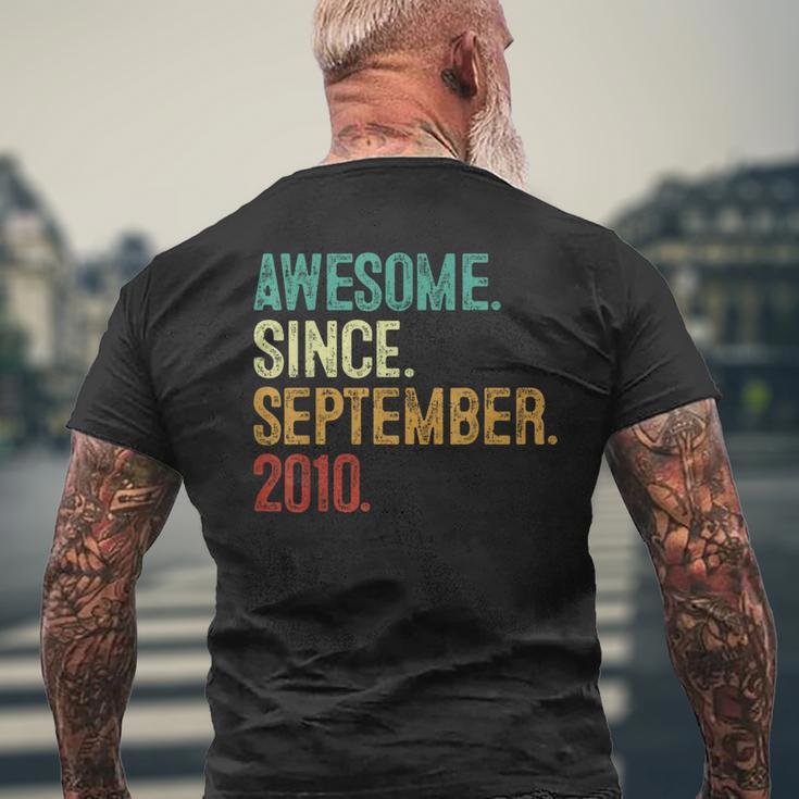 13 Year Old Awesome Since September 2010 13Th Birthday Men's T-shirt Back Print Gifts for Old Men