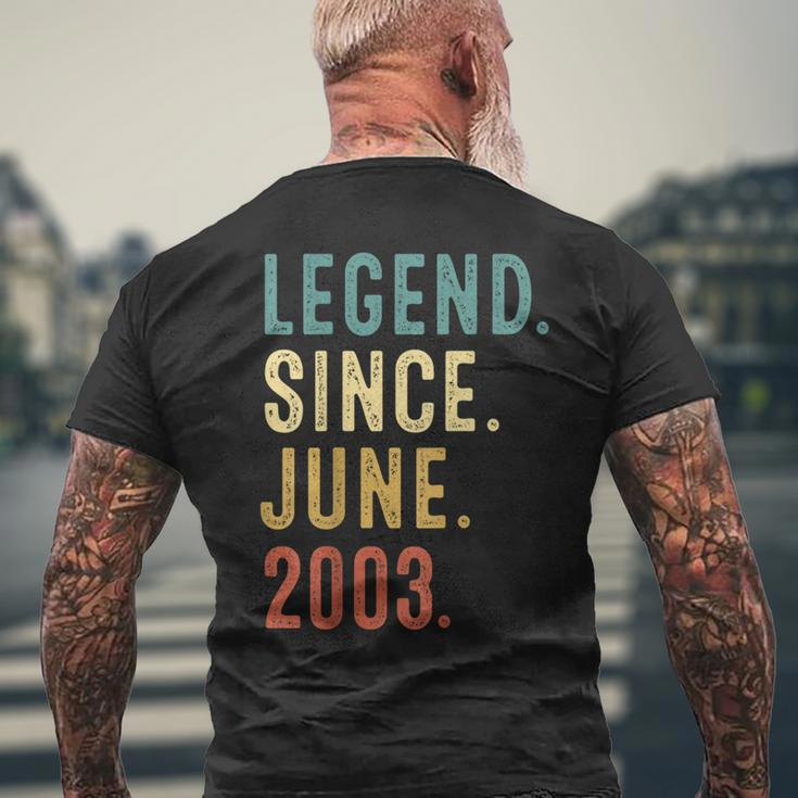 19 Years Old Legend Since June 2003 19Th Birthday Men's Back Print T-shirt Gifts for Old Men
