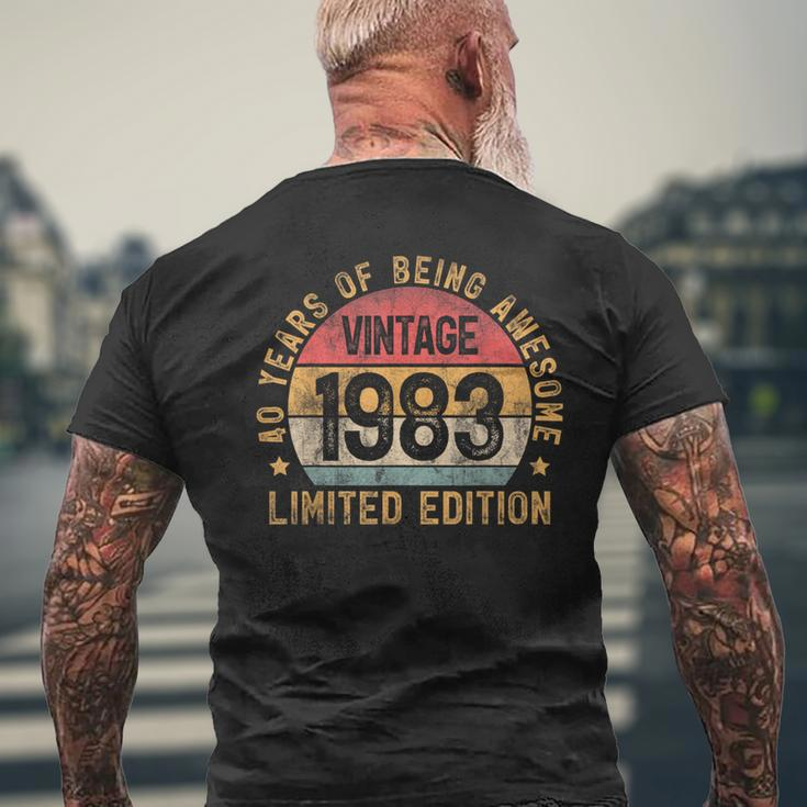 1983 Turning 40 Bday 40Th Birthday Men 40 Years Old Vintage Mens Back Print T-shirt Gifts for Old Men
