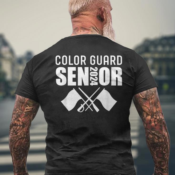 2024 Senior Color Guard Class Of 2024 Marching Band Flag Men's T-shirt Back Print Gifts for Old Men