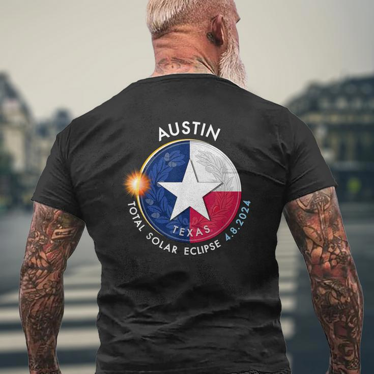 2024 Total Solar Eclipse Totality Austin Texas 28 Men's T-shirt Back Print Gifts for Old Men