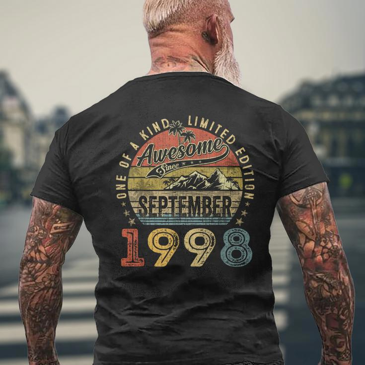 25 Year Old Awesome Since September 1998 25Th Birthday Men's T-shirt Back Print Gifts for Old Men