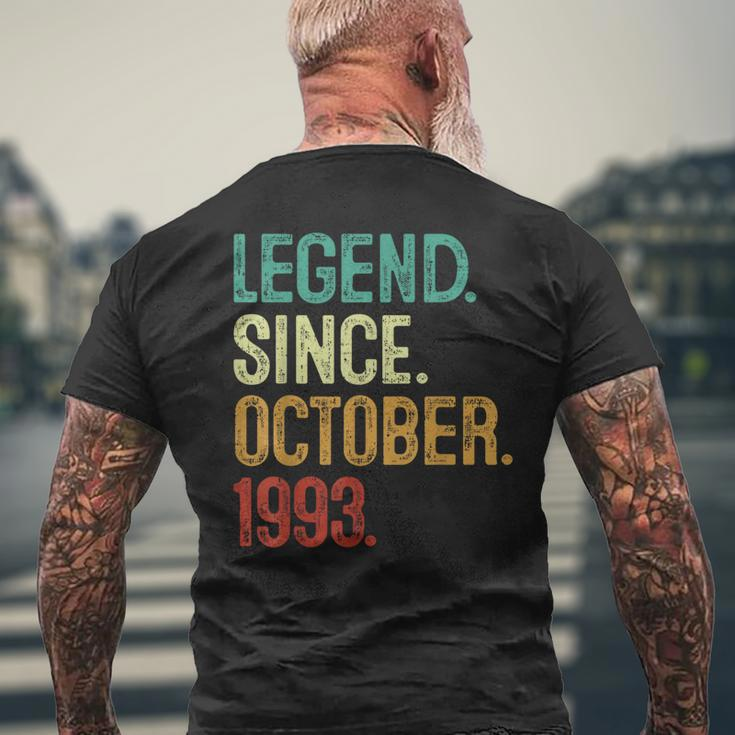 30 Years Old Legend Since October 1993 30Th Birthday Men's T-shirt Back Print Gifts for Old Men