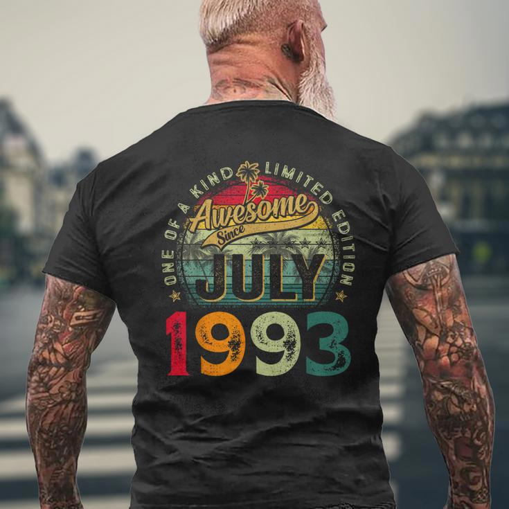 30Th Birthday Awesome Since July 1993 30 Years Old Gifts Men Mens Back Print T-shirt Gifts for Old Men