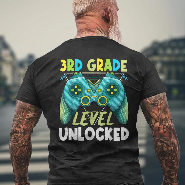 3Rd Grade Level Unlocked First Day Back To School Kids Boys Mens Back Print T-shirt Gifts for Old Men