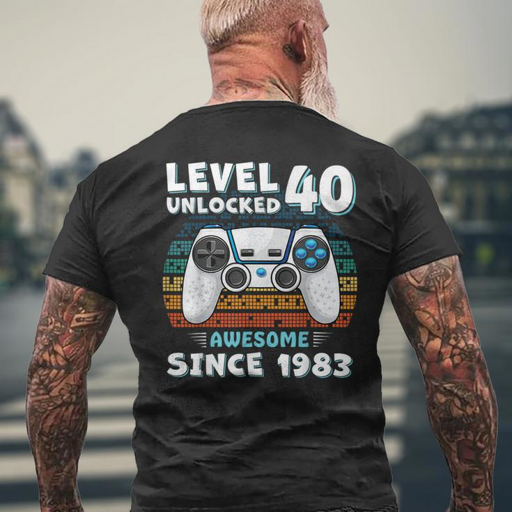 40 Birthday Decorations Gamer Video 1983 40Th Birthday Men's T-shirt Back Print Gifts for Old Men