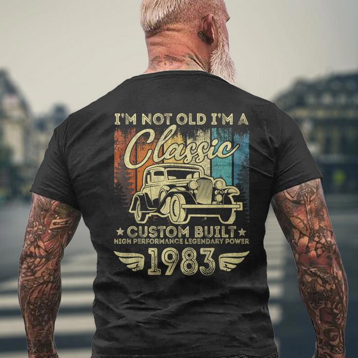 40 Year Old Vintage 1983 Classic Car 40Th Birthday Gifts Mens Back Print T-shirt Gifts for Old Men