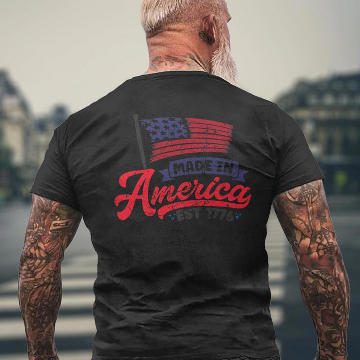 4Th Of July 2023 Patriotic Made-In-America Est 1776 Gifts Mens Back Print T-shirt Gifts for Old Men