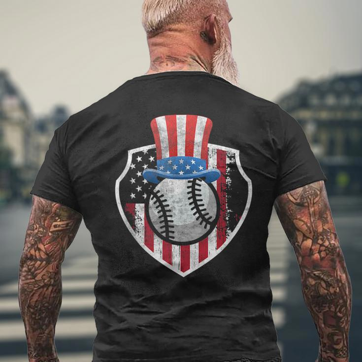 4Th Of July American Flag Uncle Sam Baseball Gift Mens Back Print T-shirt Gifts for Old Men