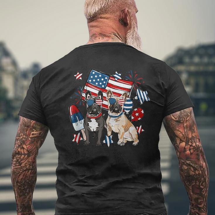 4Th Of July French Bulldog Dog Independence Day Patriotic Mens Back Print T-shirt Gifts for Old Men