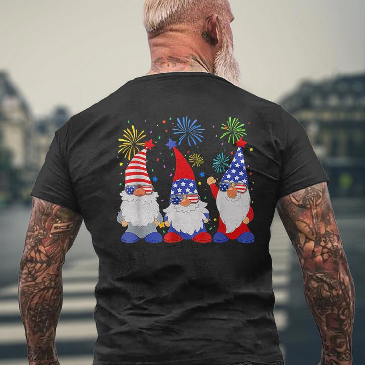 4Th Of July Funny Patriotic Gnomes Sunglasses American Usa Mens Back Print T-shirt Gifts for Old Men