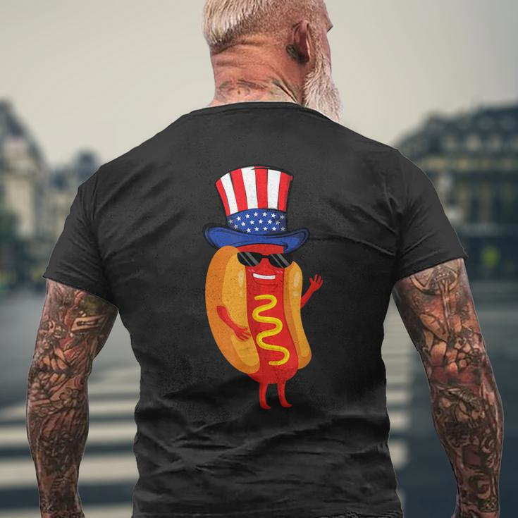 4Th Of July Hot Dog Funny Patriotic American Flag Hat Gift Mens Back Print T-shirt Gifts for Old Men