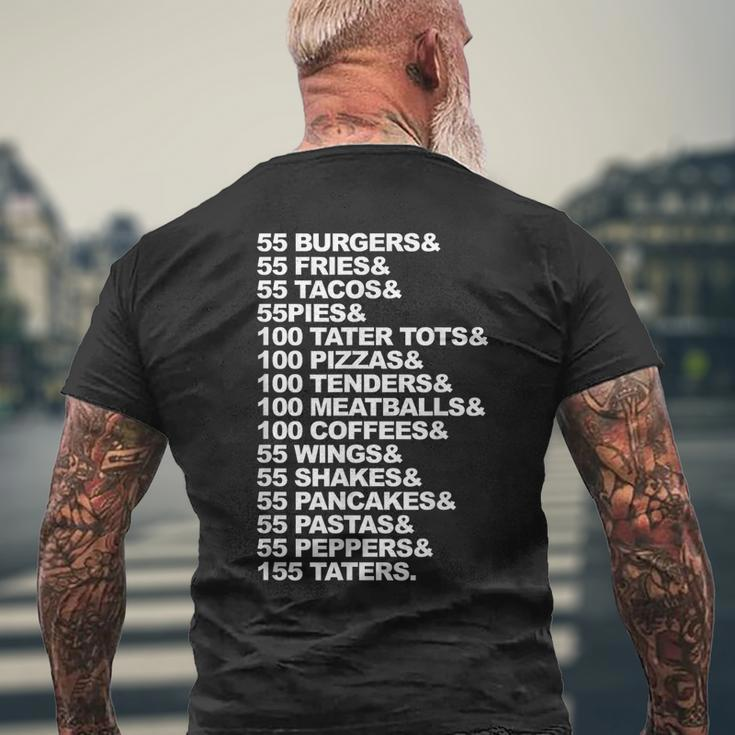 55 Burgers 55 Fries I Think You Should Leave Burgers Funny Gifts Mens Back Print T-shirt Gifts for Old Men