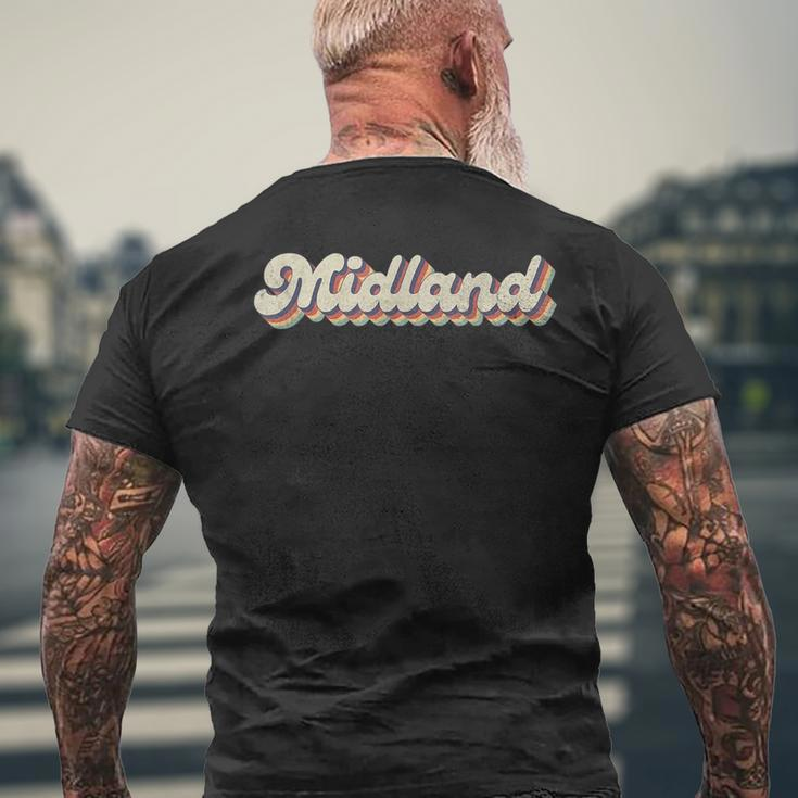 70S 80S Usa City - Vintage Midland Mens Back Print T-shirt Gifts for Old Men