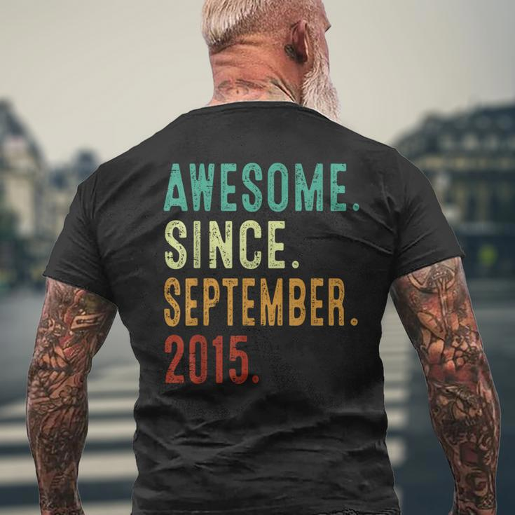 8 Year Old Awesome Since September 2015 8Th Birthday Men's T-shirt Back Print Gifts for Old Men