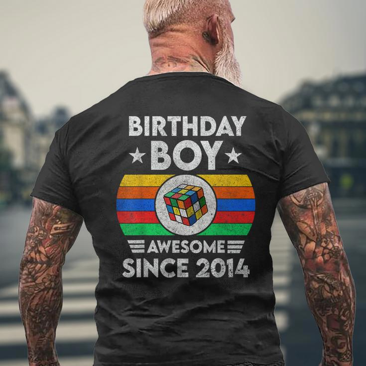 8 Years Old Awesome Since 2014 Birthday Speed Cubing Boy Mens Back Print T-shirt Gifts for Old Men