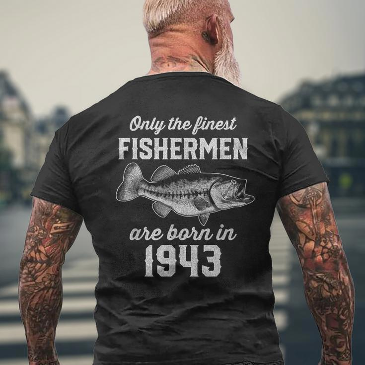 80 Year Old Fisherman Fishing 1943 80Th Birthday Men's T-shirt Back Print Gifts for Old Men