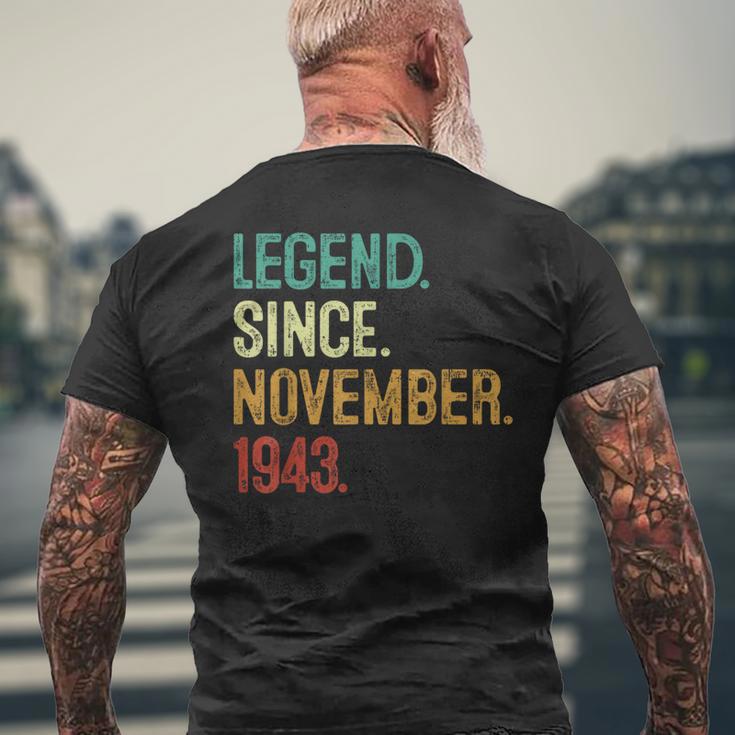 80 Years Old Legend Since November 1943 80Th Birthday Men's T-shirt Back Print Gifts for Old Men