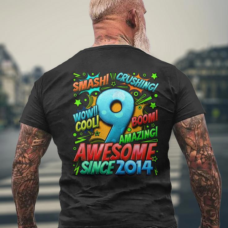 9Th Birthday Comic Style Awesome Since 2014 9 Year Old Boy Mens Back Print T-shirt Gifts for Old Men