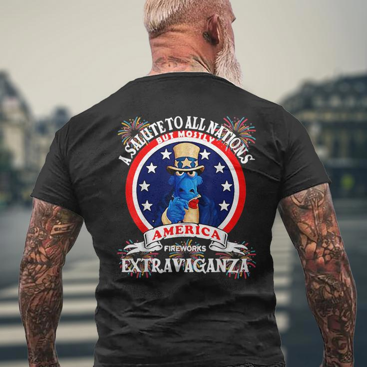 A Salute To All Nations But Mostly America Mens Back Print T-shirt Gifts for Old Men