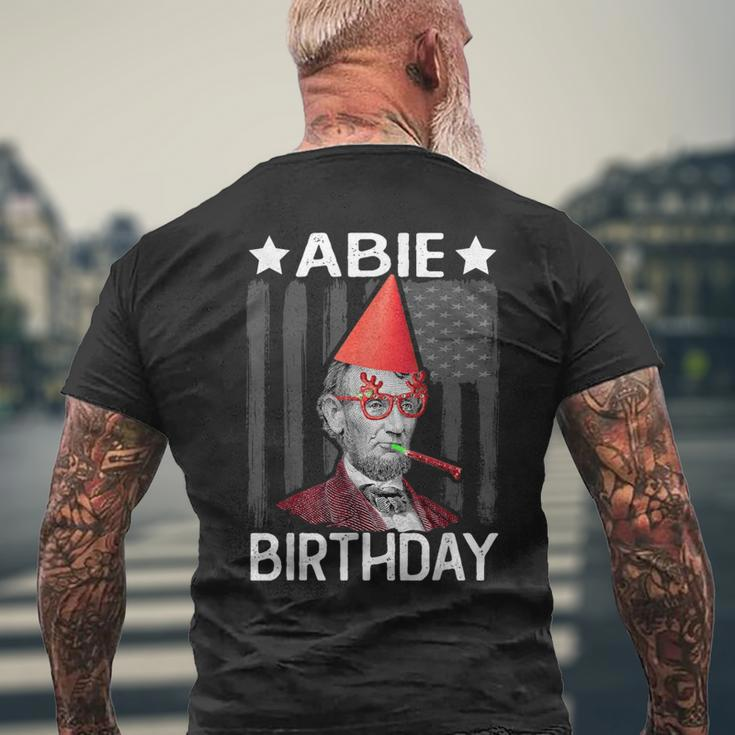 Abie Birthday Abraham Lincoln Birthday Party Pun Men's T-shirt Back Print Gifts for Old Men