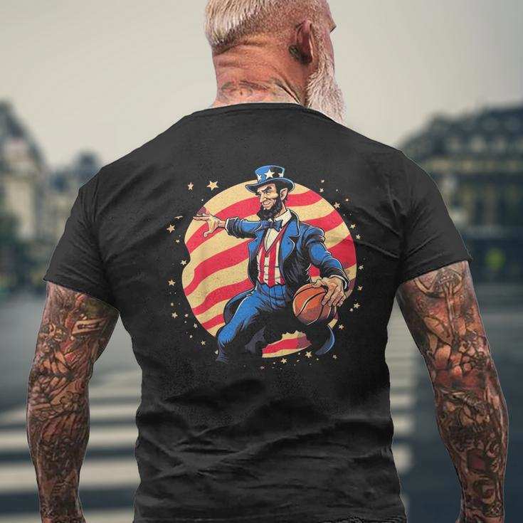 Abraham Lincoln Usa Fourth 4Th Of July Funny Basketball Mens Back Print T-shirt Gifts for Old Men