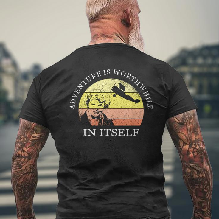 Adventure Is Worthwhile In Itself Earhart Day Men's T-shirt Back Print Gifts for Old Men